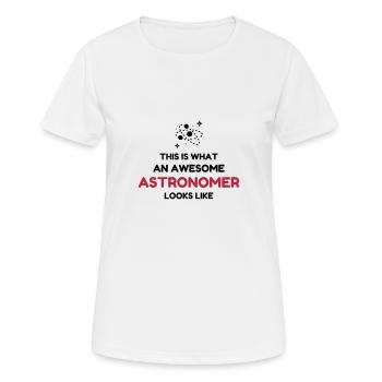 Astronomie / Astronome / Astronomy / Astronomer - T-shirt respirant Femme - blanc - Devant - AI Model Female 172 dark (172cm)