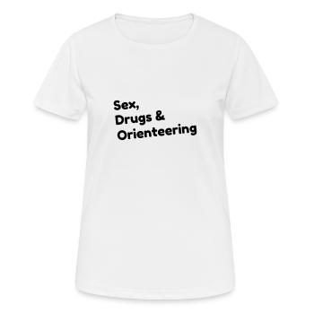 Orienteering / Orienteer / Orientierungslauf - Frauen T-Shirt atmungsaktiv - Weiß - Vorne - AI Model Female 172 dark (172cm)