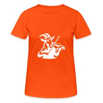 Ziege Und Geiger Silhouette Design - Frauen T-Shirt atmungsaktiv - Neonorange - Vorne - AI Model Female 172 dark (172cm)