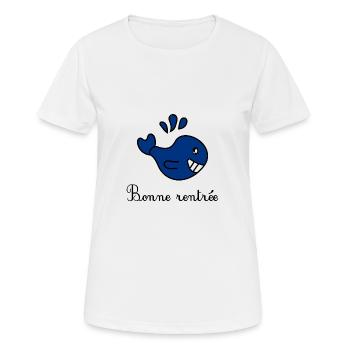 BONNE RENTRÉE. VIVE LA RENTRÉE.RENTRÉE DES CLASSES - T-shirt respirant Femme - blanc - Devant - AI Model Female 172 dark (172cm)