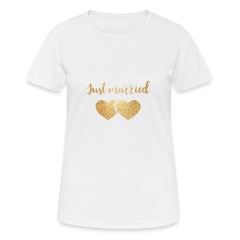 just married 2hearts - Frauen T-Shirt atmungsaktiv - Weiß - Vorne - AI Model Female 172 dark (172cm)