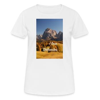 Langkofel - Wahrzeichen Südtirols - Frauen T-Shirt atmungsaktiv - Weiß - Vorne - AI Model Female 172 dark (172cm)
