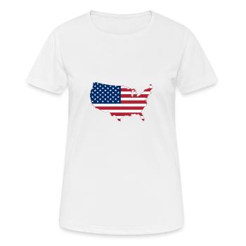 USA Flagge - Frauen T-Shirt atmungsaktiv - Weiß - Vorne - AI Model Female 172 dark (172cm)