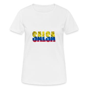 # Salsa Colombia - Frauen T-Shirt atmungsaktiv - Weiß - Vorne - AI Model Female 172 dark (172cm)
