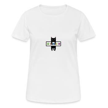 Miaou - T-shirt respirant Femme - blanc - Devant - AI Model Female 172 dark (172cm)