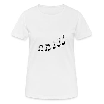Musiknoten - Frauen T-Shirt atmungsaktiv - Weiß - Vorne - AI Model Female 172 dark (172cm)