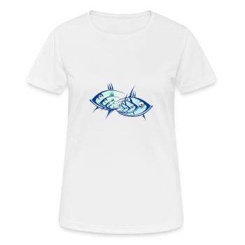 Poisson en trois dimensions - T-shirt respirant Femme - blanc - Devant - AI Model Female 172 dark (172cm)