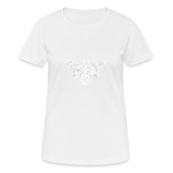Musique papillon4 - T-shirt respirant Femme - blanc - Devant - AI Model Female 172 dark (172cm)