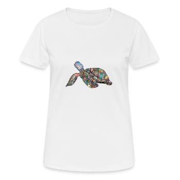 Schildkröte Mosaik - Frauen T-Shirt atmungsaktiv - Weiß - Vorne - AI Model Female 172 dark (172cm)