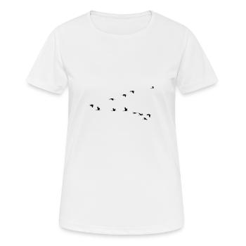Cygnes migrateurs - T-shirt respirant Femme - blanc - Devant - AI Model Female 172 dark (172cm)