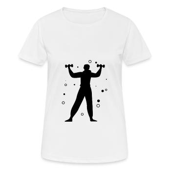 Musculation Haltérophilie Fitness Workout - T-shirt respirant Femme - blanc - Devant - AI Model Female 172 dark (172cm)
