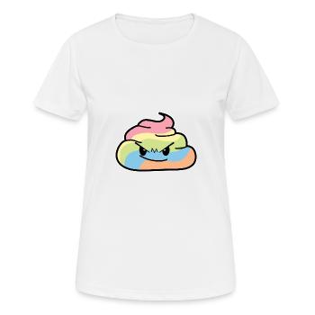 Regenbogen Haufen - Poo grummelige Kacke - Frauen T-Shirt atmungsaktiv - Weiß - Vorne - AI Model Female 172 dark (172cm)
