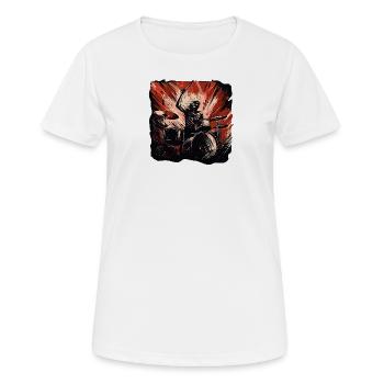 Drummer crazy - Frauen T-Shirt atmungsaktiv - Weiß - Vorne - AI Model Female 172 dark (172cm)