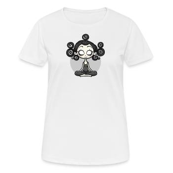 Yoga Lotus Pose - Frauen T-Shirt atmungsaktiv - Weiß - Vorne - AI Model Female 172 dark (172cm)