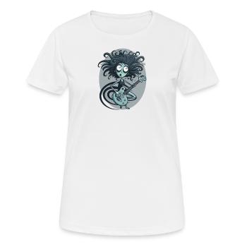 Guitar Lady - Frauen T-Shirt atmungsaktiv - Weiß - Vorne - AI Model Female 172 dark (172cm)