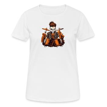 Schlagzeug Drums Punk Drummer - Frauen T-Shirt atmungsaktiv - Weiß - Vorne - AI Model Female 172 dark (172cm)