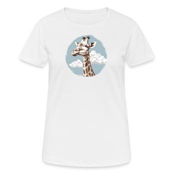 Giraffe im Himmel - Frauen T-Shirt atmungsaktiv - Weiß - Vorne - AI Model Female 172 dark (172cm)