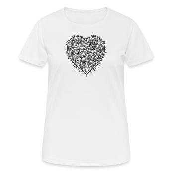 Herz Liebe - Frauen T-Shirt atmungsaktiv - Weiß - Vorne - AI Model Female 172 dark (172cm)