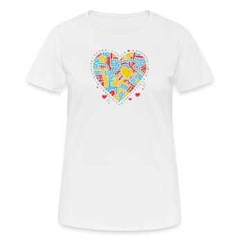 Herz Liebe - Frauen T-Shirt atmungsaktiv - Weiß - Vorne - AI Model Female 172 dark (172cm)