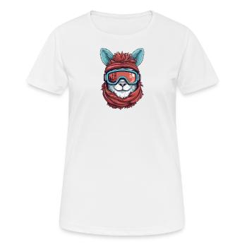 Lama Wintersport - Frauen T-Shirt atmungsaktiv - Weiß - Vorne - AI Model Female 172 dark (172cm)