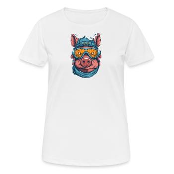 Schwein Brille - Frauen T-Shirt atmungsaktiv - Weiß - Vorne - AI Model Female 172 dark (172cm)