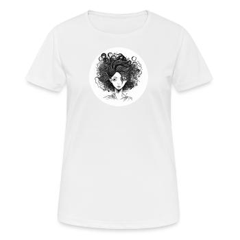 Frau wilde Frisur - Frauen T-Shirt atmungsaktiv - Weiß - Vorne - AI Model Female 172 dark (172cm)