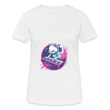 Synth Cat - Women's Breathable T-Shirt - white - Front - AI Model Female 172 dark (172cm)