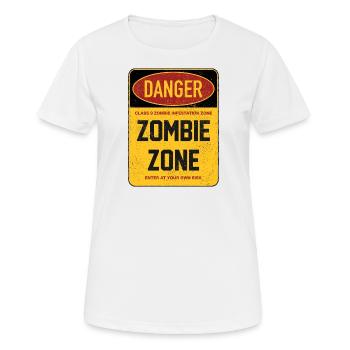 Zombie Zone - T-shirt respirant Femme - blanc - Devant - AI Model Female 172 dark (172cm)