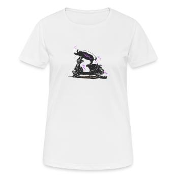 cochon cool sur cyclomoteur - T-shirt respirant Femme - blanc - Devant - AI Model Female 172 dark (172cm)