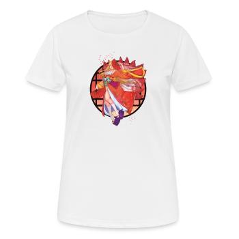 9-schwänziges Fuchsweibchen - Frauen T-Shirt atmungsaktiv - Weiß - Vorne - AI Model Female 172 dark (172cm)
