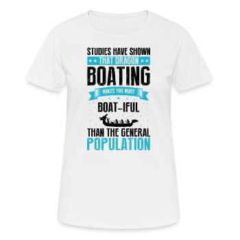 Drachenboot und Drachenboot Crew - Frauen T-Shirt atmungsaktiv - Weiß - Vorne - AI Model Female 172 dark (172cm)