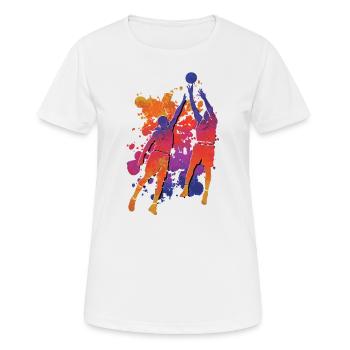 Basketteur Coloré Paint Slam Dunk Sports - T-shirt respirant Femme - blanc - Devant - AI Model Female 172 dark (172cm)