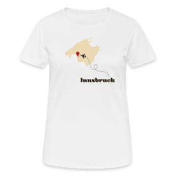 Reiseziel Mallorca Flug von Innsbruck - Frauen T-Shirt atmungsaktiv - Weiß - Vorne - AI Model Female 172 dark (172cm)