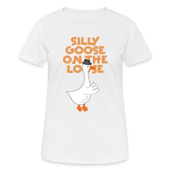 The stupid goose on the loose - Women's Breathable T-Shirt - white - Front - AI Model Female 172 dark (172cm)