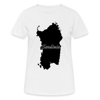 Carte de l’île de Sardaigne en Italie Sardaigne - T-shirt respirant Femme - blanc - Devant - AI Model Female 172 dark (172cm)