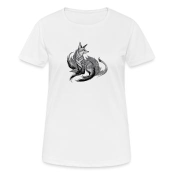 Fuchs Mandala Zeichnung komplexe Natur Wildnis - Frauen T-Shirt atmungsaktiv - Weiß - Vorne - AI Model Female 172 dark (172cm)
