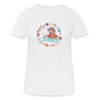 Ma vie sauvage dans la jungle - T-shirt respirant Femme - blanc - Devant - AI Model Female 172 dark (172cm)