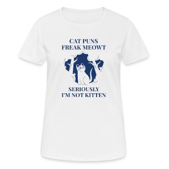 Cat Puns Freak Meowt - T-shirt respirant Femme - blanc - Devant - AI Model Female 172 dark (172cm)