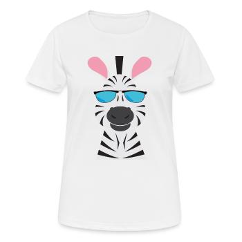 Zebra - Frauen T-Shirt atmungsaktiv - Weiß - Vorne - AI Model Female 172 dark (172cm)