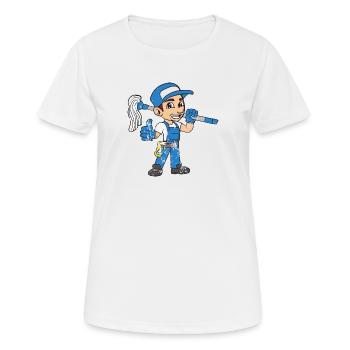 Nettoyant de bâtiment rétro vintage grunge - T-shirt respirant Femme - blanc - Devant - AI Model Female 172 dark (172cm)