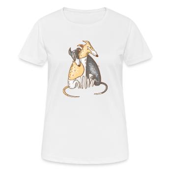 Liebende Hunde - Frauen T-Shirt atmungsaktiv - Weiß - Vorne - AI Model Female 172 dark (172cm)