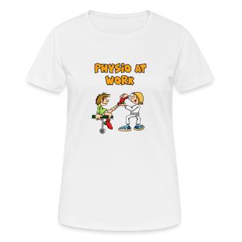 Physiotherapie - Frauen T-Shirt atmungsaktiv - Weiß - Vorne - AI Model Female 172 dark (172cm)