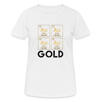 Gold (Au), Gold im Periodensystem, Gold Hoodie - Frauen T-Shirt atmungsaktiv - Weiß - Vorne - AI Model Female 172 dark (172cm)