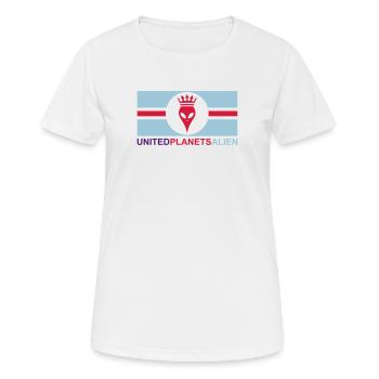 United Planets Alien - Frauen T-Shirt atmungsaktiv - Weiß - Vorne - AI Model Female 172 dark (172cm)