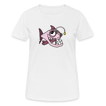 Anglerfisch - Frauen T-Shirt atmungsaktiv - Weiß - Vorne - AI Model Female 172 dark (172cm)