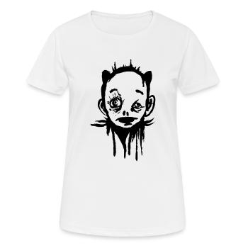 Creepy Face - Strange Character - Frauen T-Shirt atmungsaktiv - Weiß - Vorne - AI Model Female 172 dark (172cm)