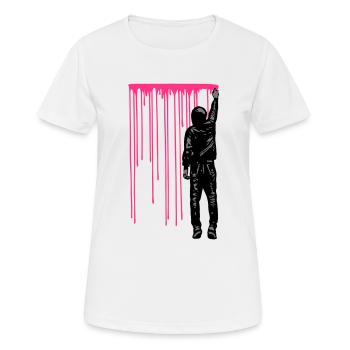 STREET ART - SPRAY BOY - T-shirt respirant Femme - blanc - Devant - AI Model Female 172 dark (172cm)