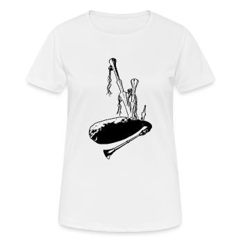 Cornemuses, miettes, cornemuse, sac de marché - T-shirt respirant Femme - blanc - Devant - AI Model Female 172 dark (172cm)
