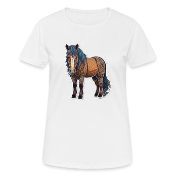 Cheval - T-shirt respirant Femme - blanc - Devant - AI Model Female 172 dark (172cm)