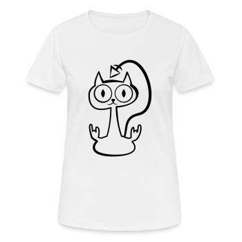 Heay metal cat - T-shirt respirant Femme - blanc - Devant - AI Model Female 172 dark (172cm)